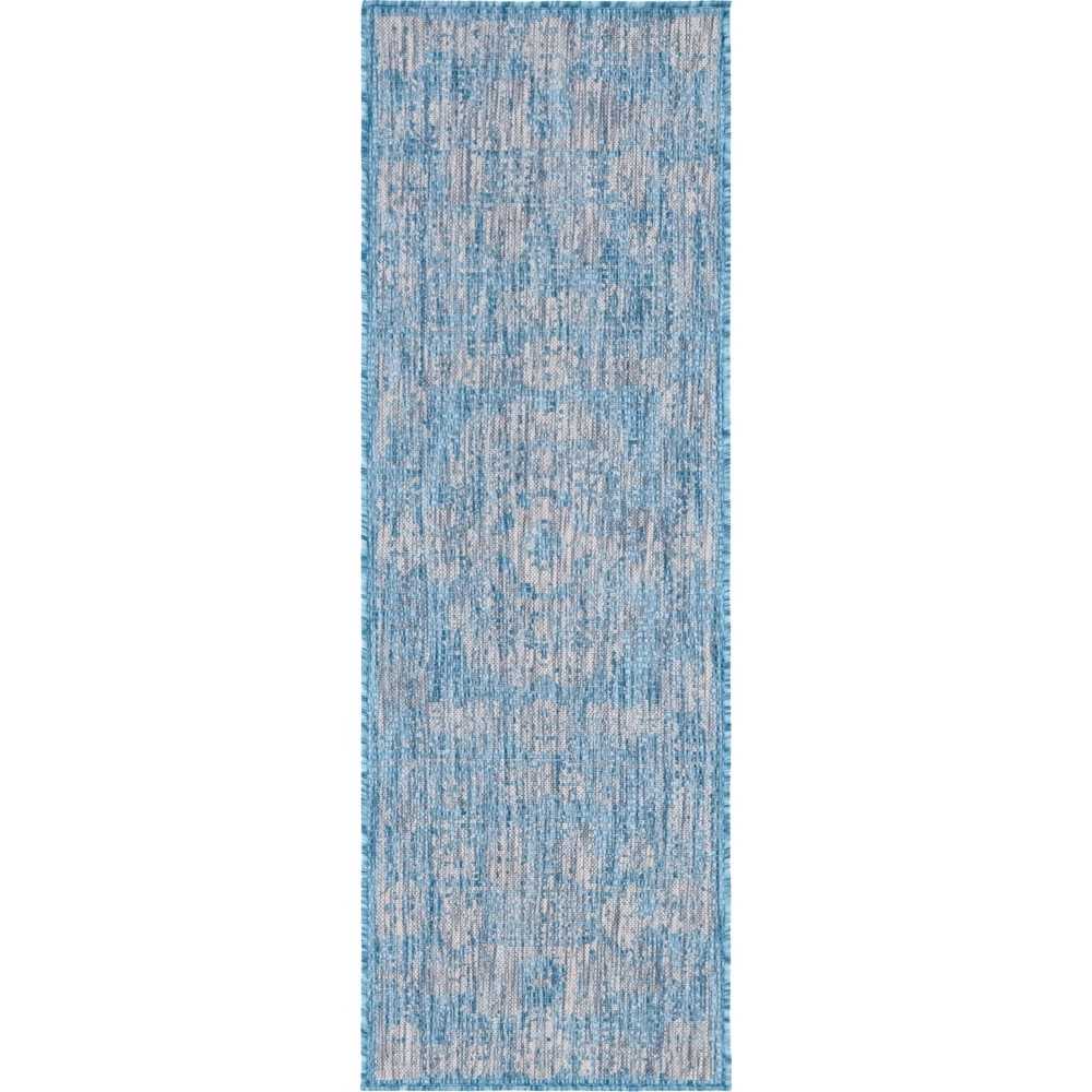 Rug Unique Loom Outdoor Traditional Aqua Blue Runner 2' 0 x 6' 0 Rug Unique Loom Outdoor Traditional Aqua Blue Runner 2' 0 x 6' 0