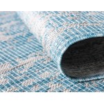 Rug Unique Loom Outdoor Traditional Aqua Blue Runner 2' 0 x 6' 0