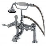 Aqua Vintage Tudor Deck Mount Clawfoot Tub Faucet, Polished Chrome