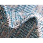 Rug Unique Loom Outdoor Traditional Aqua Blue Runner 2' 0 x 6' 0