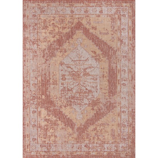 Rug Unique Loom Outdoor Traditional Rust Red Rectangular 10' 0 x 14' 0