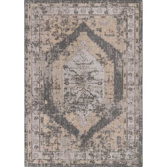 Rug Unique Loom Outdoor Traditional Charcoal Rectangular 10' 0 x 14' 0