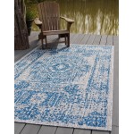 Rug Unique Loom Outdoor Traditional Blue Rectangular 10' 0 x 14' 0