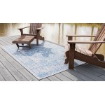 Rug Unique Loom Outdoor Traditional Blue Rectangular 10' 0 x 14' 0