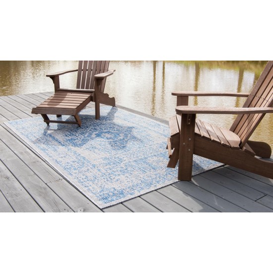 Rug Unique Loom Outdoor Traditional Blue Rectangular 10' 0 x 14' 0