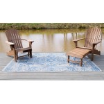 Rug Unique Loom Outdoor Traditional Blue Rectangular 10' 0 x 14' 0