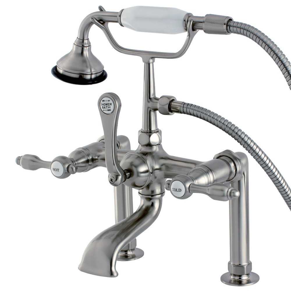 Aqua Vintage Tudor Deck Mount Clawfoot Tub Faucet, Brushed Nickel Aqua Vintage Tudor Deck Mount Clawfoot Tub Faucet, Brushed Nickel