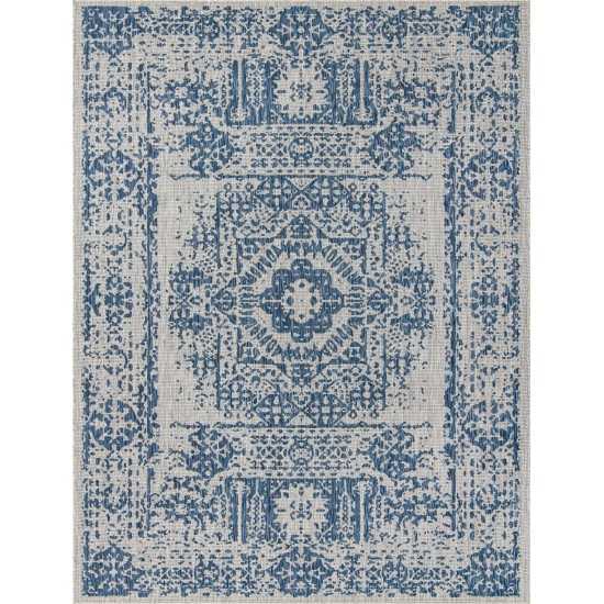 Rug Unique Loom Outdoor Traditional Blue Rectangular 10' 0 x 13' 0