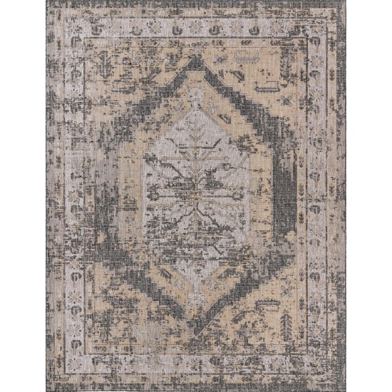 Rug Unique Loom Outdoor Traditional Charcoal Rectangular 10' 0 x 13' 0