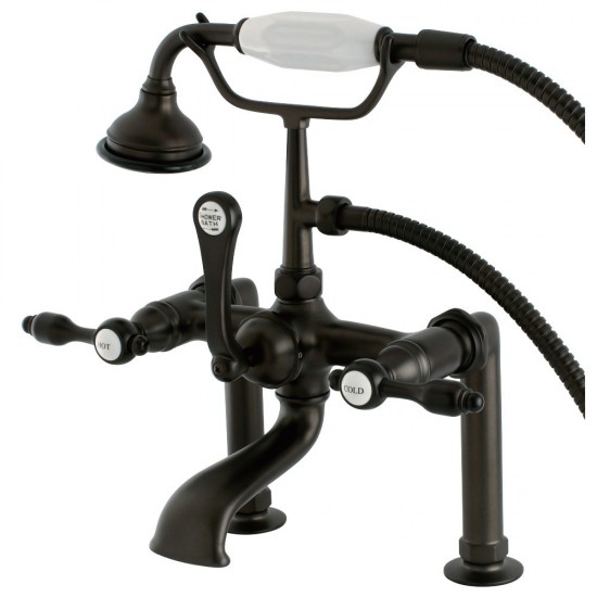 Aqua Vintage Tudor Deck Mount Clawfoot Tub Faucet, Oil Rubbed Bronze