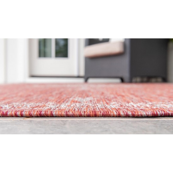 Rug Unique Loom Outdoor Traditional Rust Red Rectangular 9' 0 x 12' 0