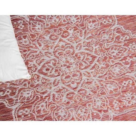 Rug Unique Loom Outdoor Traditional Rust Red Rectangular 9' 0 x 12' 0