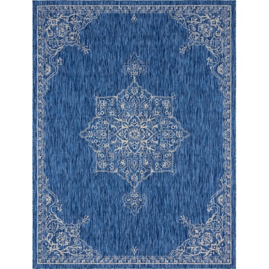 Rug Unique Loom Outdoor Traditional Blue Rectangular 9' 0 x 12' 0