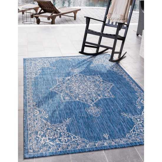 Rug Unique Loom Outdoor Traditional Blue Rectangular 9' 0 x 12' 0