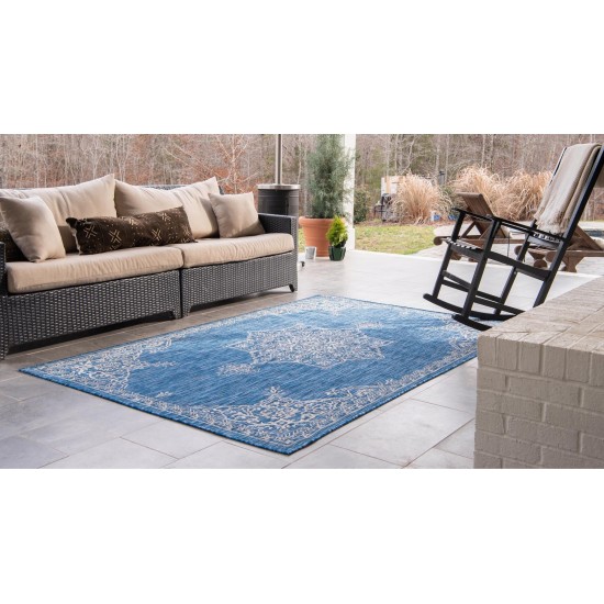 Rug Unique Loom Outdoor Traditional Blue Rectangular 9' 0 x 12' 0