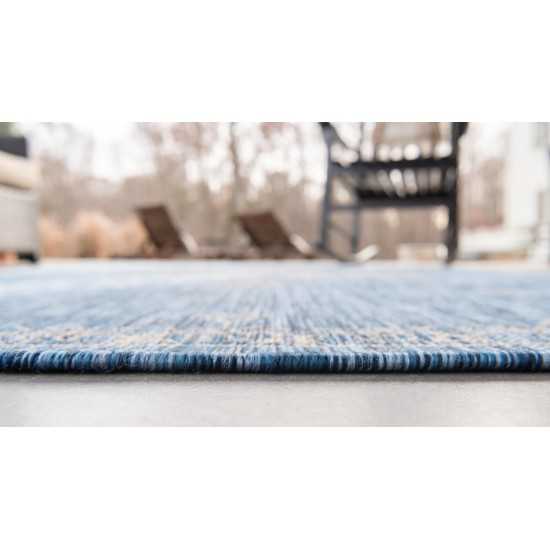 Rug Unique Loom Outdoor Traditional Blue Rectangular 9' 0 x 12' 0