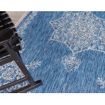 Rug Unique Loom Outdoor Traditional Blue Rectangular 9' 0 x 12' 0