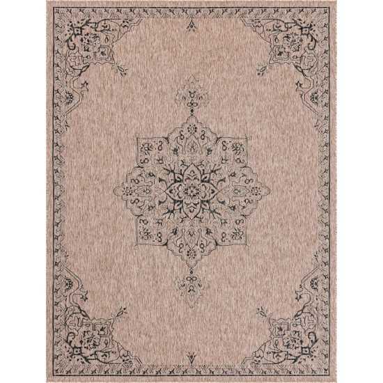 Rug Unique Loom Outdoor Traditional Beige Rectangular 9' 0 x 12' 0