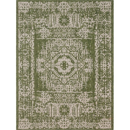 Rug Unique Loom Outdoor Traditional Green Rectangular 9' 0 x 12' 0