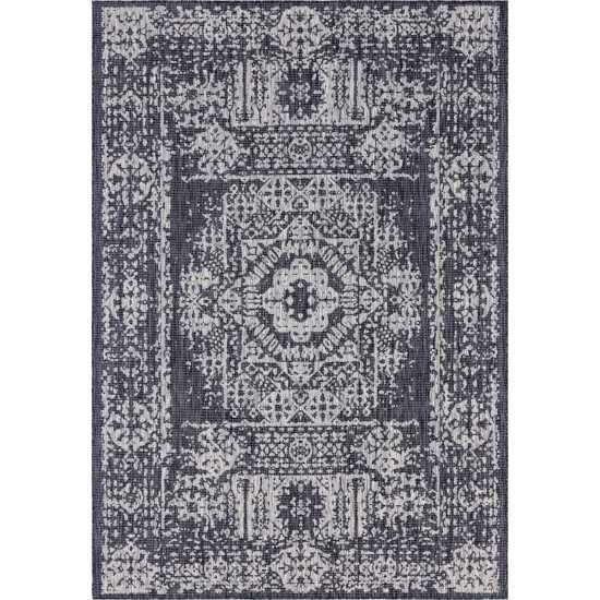 Rug Unique Loom Outdoor Traditional Dark Gray Rectangular 9' 0 x 12' 0