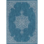 Rug Unique Loom Outdoor Traditional Teal Rectangular 8' 0 x 11' 4