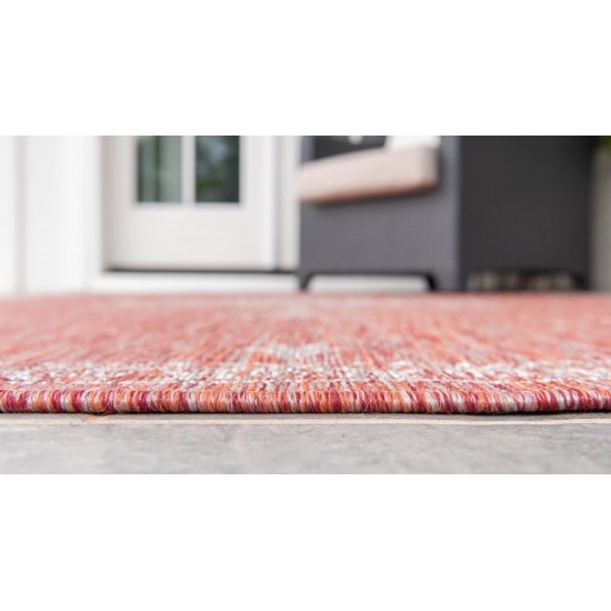 Rug Unique Loom Outdoor Traditional Rust Red Rectangular 8' 0 x 11' 4