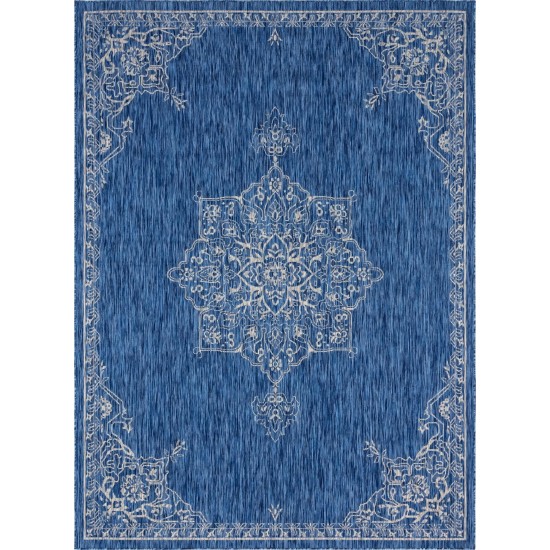 Rug Unique Loom Outdoor Traditional Blue Rectangular 8' 0 x 11' 4