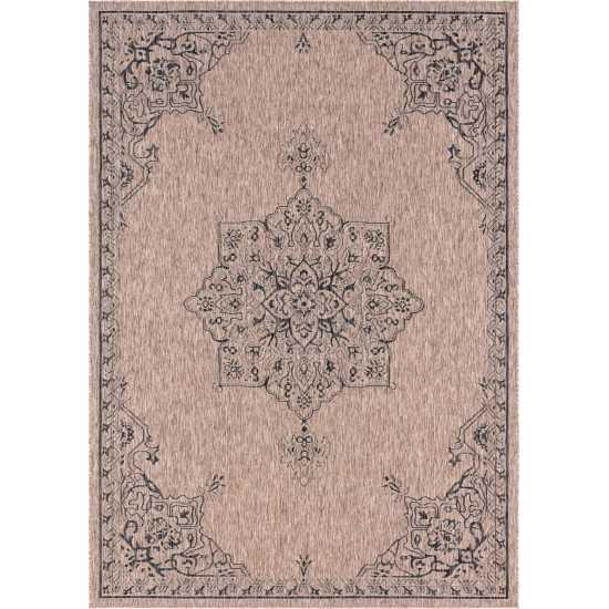 Rug Unique Loom Outdoor Traditional Beige Rectangular 8' 0 x 11' 4