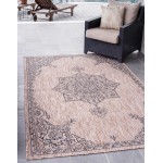 Rug Unique Loom Outdoor Traditional Beige Rectangular 8' 0 x 11' 4