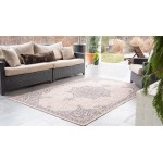 Rug Unique Loom Outdoor Traditional Beige Rectangular 8' 0 x 11' 4