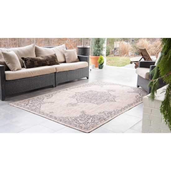 Rug Unique Loom Outdoor Traditional Beige Rectangular 8' 0 x 11' 4