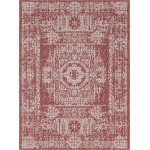 Rug Unique Loom Outdoor Traditional Rust Red Rectangular 8' 0 x 11' 4