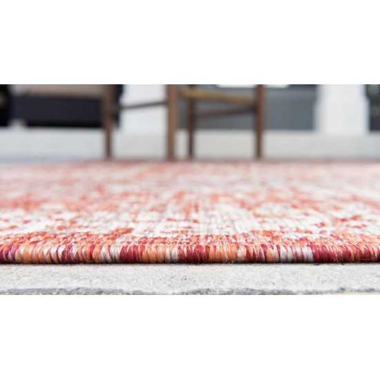 Rug Unique Loom Outdoor Traditional Rust Red Rectangular 8' 0 x 11' 4