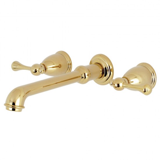Kingston Brass English Country 2-Handle Wall Mount Roman Tub Faucet, Polished Brass