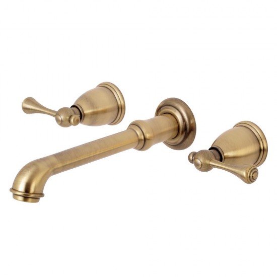 Kingston Brass English Country 2-Handle Wall Mount Roman Tub Faucet, Antique Brass