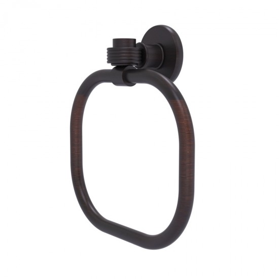 Allied Brass Continental Collection Towel Ring with Groovy Accents