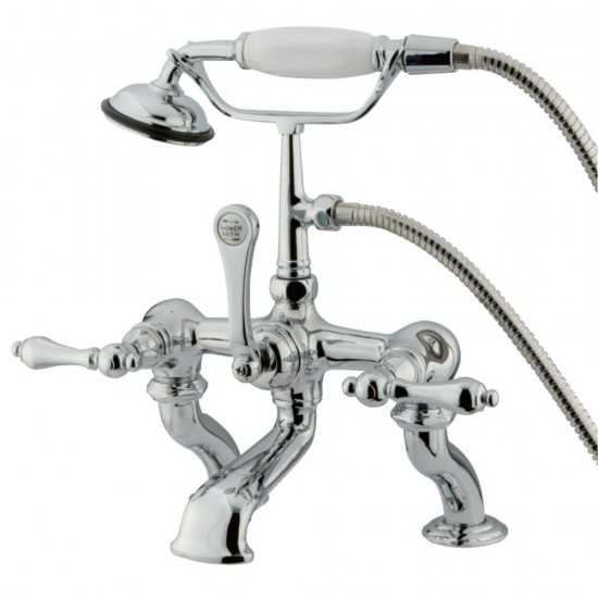 Kingston Brass Vintage 7-Inch Deck Mount Tub Faucet with Hand Shower, Polished Chrome