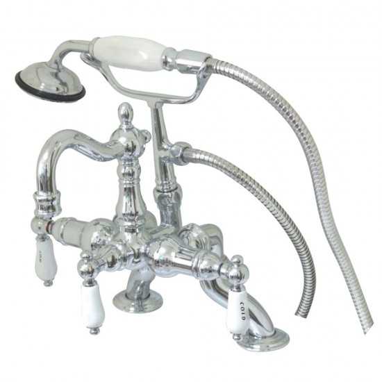 Kingston Brass Vintage Clawfoot Tub Faucet with Hand Shower, Polished Chrome