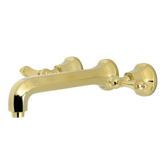 Kingston Brass Metropolitan 2-Handle Wall Mount Tub Faucet, Polished Brass