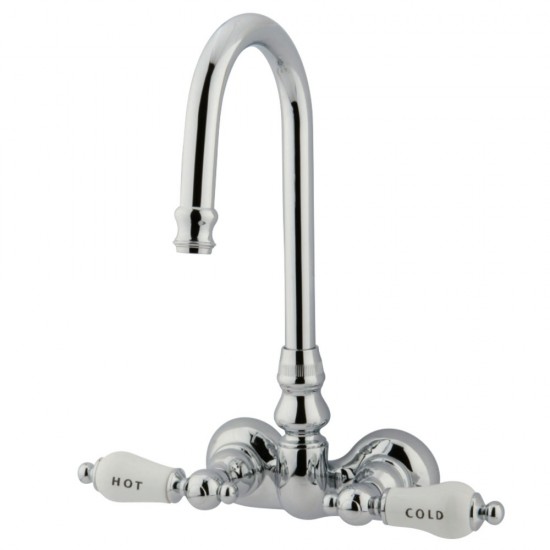 Kingston Brass Vintage 3-3/8-Inch Wall Mount Tub Faucet, Polished Chrome