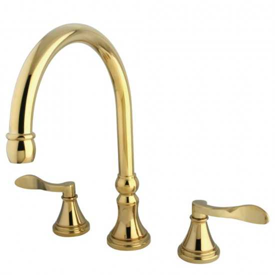 Kingston Brass NuFrench Roman Tub Faucet, Polished Brass