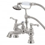 Kingston Brass Vintage 7-Inch Deck Mount Tub Faucet with Hand Shower, Brushed Nickel