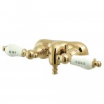 Kingston Brass Vintage 3-3/8-Inch Wall Mount Tub Faucet, Polished Brass