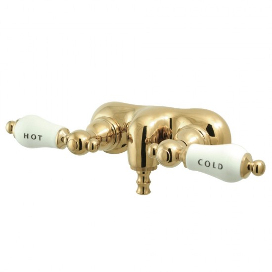 Kingston Brass Vintage 3-3/8-Inch Wall Mount Tub Faucet, Polished Brass