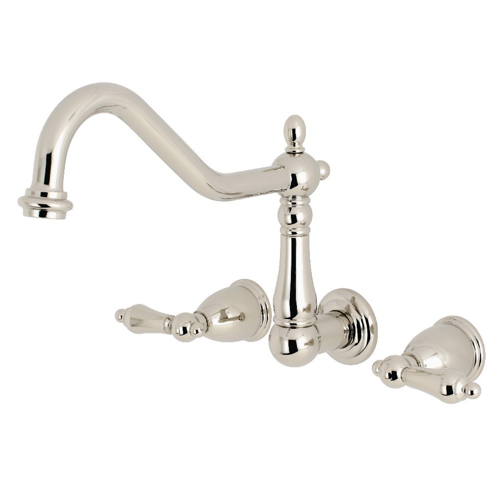 Kingston Brass Heritage Wall Mount Tub Faucet, Polished Nickel