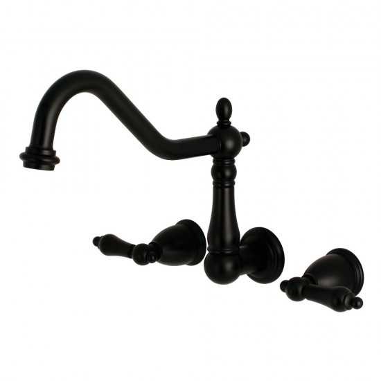 Kingston Brass Heritage Wall Mount Tub Faucet, Matte Black