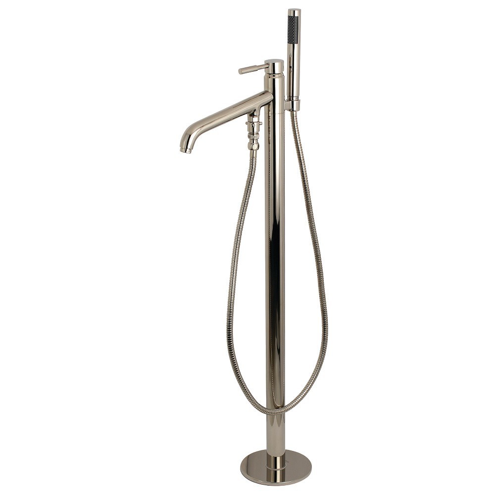 Kingston Brass Concord Freestanding Tub Faucet with Hand Shower, Polished Nickel