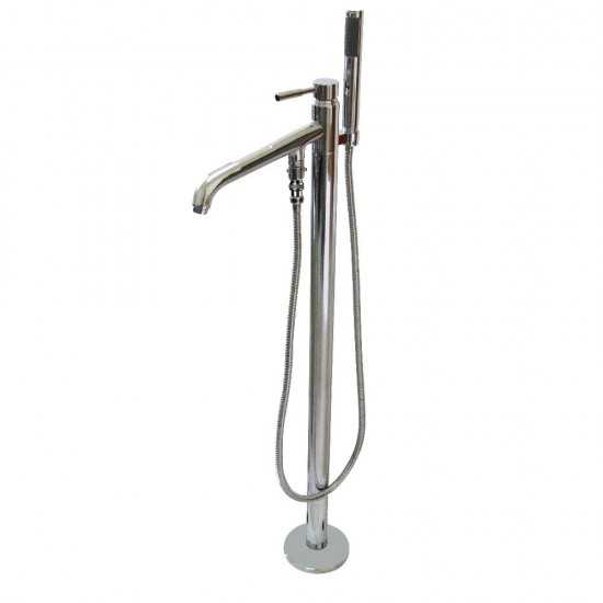 Kingston Brass Concord Freestanding Tub Faucet with Hand Shower, Polished Chrome