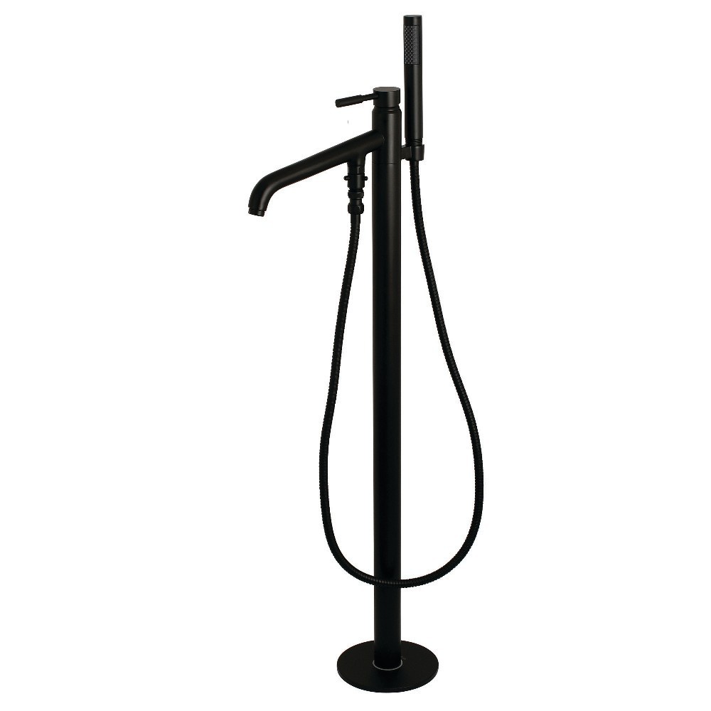 Kingston Brass Concord Freestanding Tub Faucet with Hand Shower, Matte Black