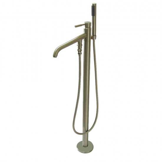 Kingston Brass Concord Freestanding Tub Faucet with Hand Shower, Brushed Nickel